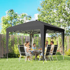 Outsunny 10 ft W x 10 ft L Pop Up Canopy Tent with Central Light - UPF 50+ - Black-Infrared remote is included for easy control