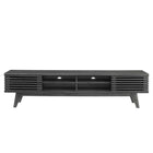 Modway Render 70" Entertainment Center TV Stand - Charcoal-Two Adjustable Storage Shelves