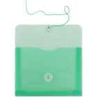 JAM Paper Plastic Envelopes with Button and String Tie Closure, Index Booklet, 5.25 x 7.5, Green Poly, 24 Pack (920B1grg)-Size: 5-1/4" x 7-1/2"
