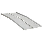 HOMCOM 6' Textured Aluminum Folding Wheelchair Ramp - Silver-This door ramps for wheelchairs, scooters and bicycles 