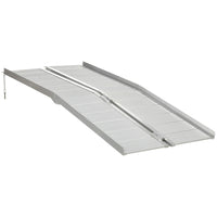 HOMCOM 6' Textured Aluminum Folding Wheelchair Ramp - Silver-This door ramps for wheelchairs, scooters and bicycles 