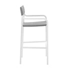Modway Raleigh Stackable Outdoor Patio Aluminum Bar Stool - White Gray-Powder-Coated Aluminum Frame