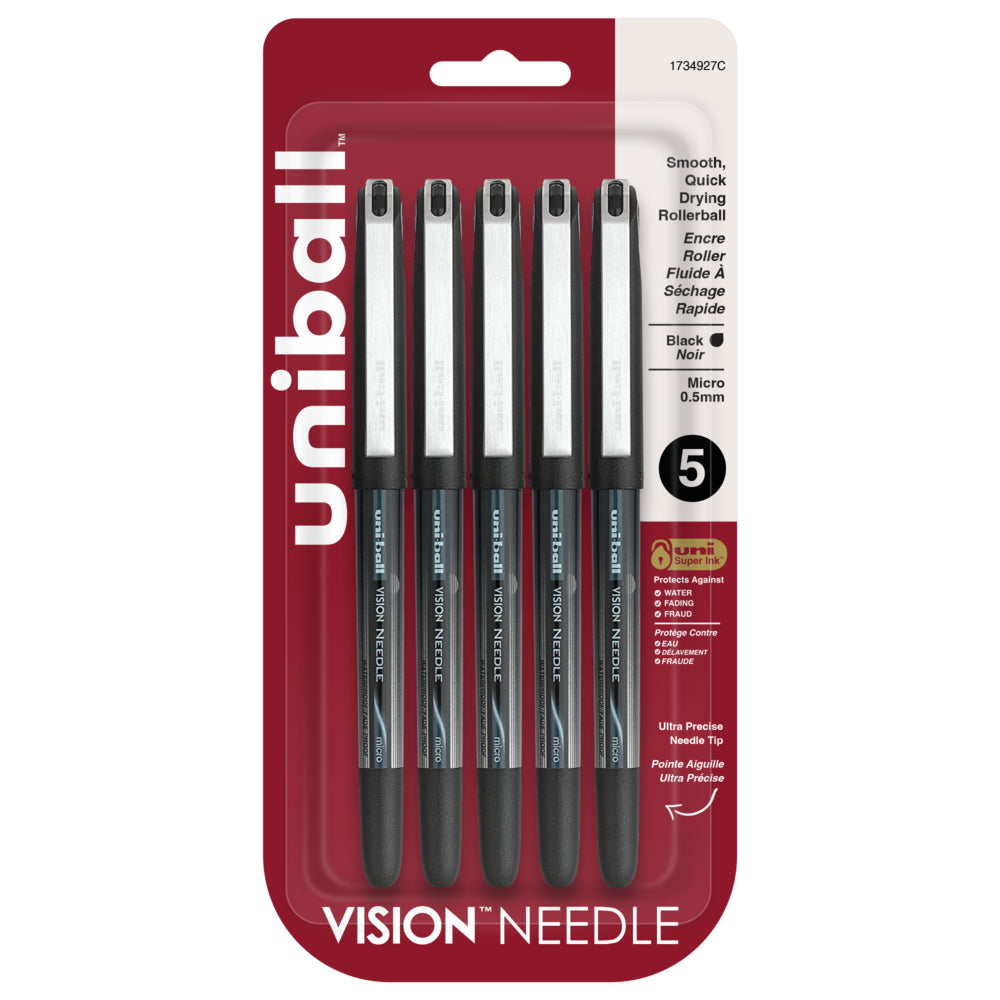 uni-ball Black Vision Needle Fine Point Pens