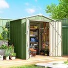 Outsunny Outdoor Metal Garden Shed - 6.5' x 4' - Light Green-Galvanized steel frame and coated panels provide solid, all-weather protection
