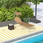 Outsunny Outdoor Lounge Chair - Adjustable Folding Chaise Lounge - Tan-Made of tough metal supporting frame and oxford cloth in strong construction