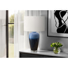 Monarch Specialties 29" H Contemporary Table Lamp - Blue Ceramic / Ivory / Cream Shade-Equipped with a convenient 3-way switch, this modern accent lamp allows you to easily adjust the ambiance with a 3-way light bulb up to 100W (not included), providing the perfect illumination in all spaces