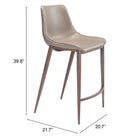 Zuo Magnus Counter Stool - Brown/Walnut - Set of 2-7