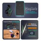 Adam Elements Mag 5 Magnetic 5-in-1 Wireless Charging Station with power Bank - Black-Output Voltage (Volts): Magnetic Charger: up to 15W ; Airpods Charging Base: up to 5W;, Apple Watch Chargin Base: Up to 2W; USB-A: up to 5W