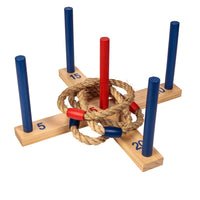 Triumph Wooden Ring Toss - Blue-One wood five peg ring toss target with each peg awarding different points