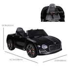 Aosom 12V Bentley GT Kids Electric Ride-On Car - Black-Start smooth driving at low speed, which allow your child to timely response to unexpected situations 