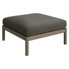 Modway Eleni Square Outdoor Teak Wood Ottoman - Weathered Grey Flint-Square Ottoman