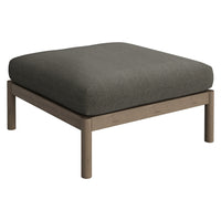 Modway Eleni Square Outdoor Teak Wood Ottoman - Weathered Grey Flint-Square Ottoman