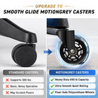 MotionGrey Office Chair Caster Wheels - Rollerblade Style Replacement Wheels - Black - Pack of 12-Floor-Safe & Scratch-Free: Soft rubber coating protects hardwood, tile, and carpet from marks and damage-no chair mat needed
