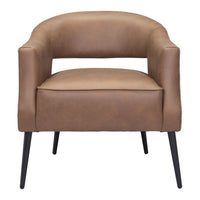 Zuo Berkeley Accent Chair - Vintage Brown-Plush and durable faux leather fabric