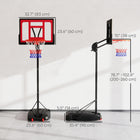 Qaba Basketball Hoop for Kids with Weight Bag-Includes wheels for easy mobility
