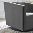 Modway Twist Accent Lounge Performance Velvet Swivel Chair - Grey-Stain Resistant Fabric