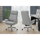 Monarch Specialties 7251 Ergonomic Leather-Look Office Chair - Grey-9