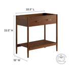 Modway Zaire 36" Bathroom Vanity Cabinet - Walnut-Compact Drawer