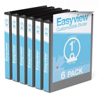 Davis Group Easyview Premium Binder - Round Ring - Customizable - 1" - Black - 6 Pack-3 Ring Binder