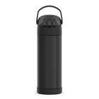 Thermos FUNtainer Bottle - 470ml - Black-Push button lid with pop-up straw