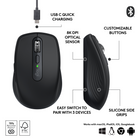 Logitech MX Anywhere 3S Compact Wireless Mouse - Black-Optimize Your Workflow: Work across devices, set tracking speed, customize buttons and use ready-made app-specific customizations with Logi Options+