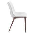 Zuo Magnus Dining Chair - White/Walnut - Set of 2-3 year limited warranty
