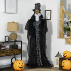Outsunny 6' Life Size Animated Grim Reaper with Sound Motion Activation - Black-Colour: Black 