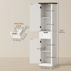 HOMCOM 65" Tall Bathroom Storage Cabinet with Shelves and Drawer - White-Anti-tip hardware adds extra safety for busy family bathrooms  