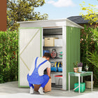 Outsunny Small Outdoor Storage Shed with Adjustable Shelf - 5' x 3' - Green-2-tier adjustable shelf for flexible storage 