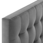 Modway Lily Biscuit Tufted Performance Velvet Twin Headboard - Grey-Assembly Required