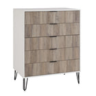 Manhattan Comfort DUMBO Modern Dresser Set and 5-Drawer Tall Dresser Set - White/Grey-30 Day Limited Manufacturer's Warranty