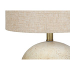 Monarch Specialties 20" H Contemporary Table Lamp - Beige Concrete / Beige Shade-Assembled dimensions: 13 in. L x 13 in. W x 19.5 in. H. base: 8 in. L x 8 in. W x 8 in. H. shade: 13 in. L x 13 in. W x 10 in. H