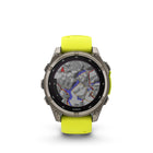 Garmin fēnix 8 - Solar Outdoor Recreation/Adventure Watches - 47 mm - Sapphire, Titanium with Amp Yellow/Graphite Silicone Band-9