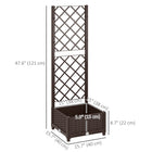 Outsunny Plastic Raised Garden Bed with Trellis - 16" x 16" x 48"-Drainage holes and plugs prevent overwatering, ensuring healthier plants
