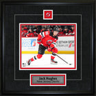 Jack Hughes Pin & Plate New Jersey Devils - Framed Print - 18" x 18"-Premium virtual frames