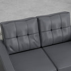 HOMCOM 51" PU Leather Loveseat with Armrests and Tufted Backrest - Grey-Colour: Grey  