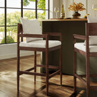 Modway Remington Wood Bar Stool - Salt-Removable Back Pillow with Slub Weave Fabric