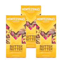 Montezuma’s Butter Nutter Milk Chocolate with Peanut Butter Truffle Centre Bar - 90 g - 3 Pack-Creamy milk chocolate with a peanut butter truffle centre.