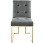 Modway Privy Gold Stainless Steel Performance Velvet Dining Chair - Gold/Charcoal-Comes Fully Assembled