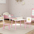 Qaba 3-Piece Kids Table & Chair Set for Boys & Girls Aged 3-8 - Pink-Smooth edges for added safety during playtime
