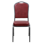 Flash Furniture HERCULES Crown Back Stacking Banquet Chair in Burgundy Vinyl - Silver Vein Frame-500 lb. Weight Capacity