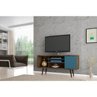Manhattan Comfort Liberty MDP and MDF 53.14"W TV Stand, Rustic Brown and Aqua Blue (200AMC93)-Upon Assembly, Measures: 53.14 in. Length, 26.57 in. Height, 14.17in. Depth.
