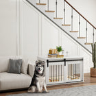 PawHut 39" Dog Crate End Side Table - White-Ventilation on three sides, so your dog won't feel depressed inside 