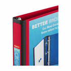 Staples Better Binder - 1" - Red-Non-stick vertical inside pocket keeps loose pages in place