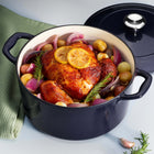 Tramontina 5.5 Qt Enameled Cast Iron Series 1000 Covered Round Dutch Oven - Dark Blue-Versatile Shapes and Sizes: Perfect for baking, or traditional slow simmering favorite recipes to perfection