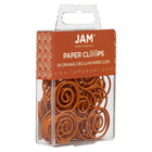 JAM Paper Circular Paper Clips - Round - Orange - 50 Pack-Size: 1 inch (Diameter) | Keep your stacks of paper organized with coloured paper clips