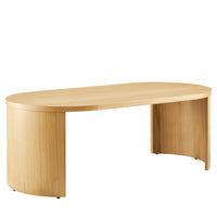 Modway Aspect Oval Wood Coffee Table - Oak-Reversible Arched Legs