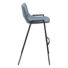 Zuo Desi Barstool - Azure Grey - Set of 2-Dimensions: 21.7" L x 20.7" W x 39.0" H