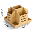 Officemate Bamboo Rotary Organizer-Space-saving design fits well on desks, maximizing storage without taking up too much room
