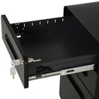 Vinsetto 3-Drawer Letter/A4 Filing Cabinet with Wheels Lockable - Black-Anti-tilt system 